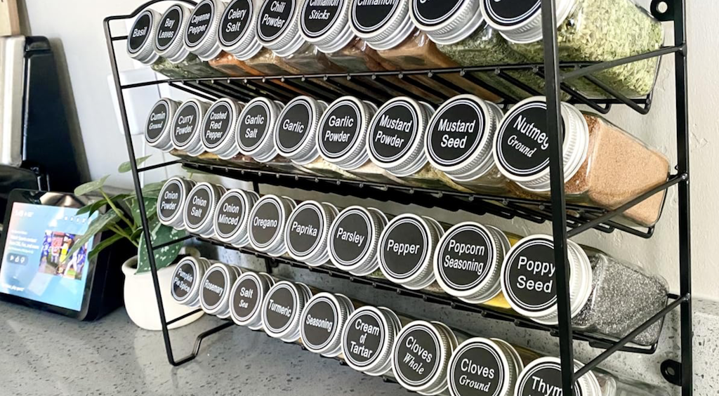 Spice Rack Organizer w/ 36 Jars & 396 Labels Only $25 on Amazon