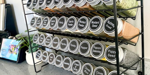 Spice Rack Organizer w/ 36 Jars & 396 Labels Only $25 on Amazon