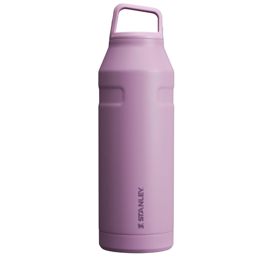 stock photo of purple stanley water bottle