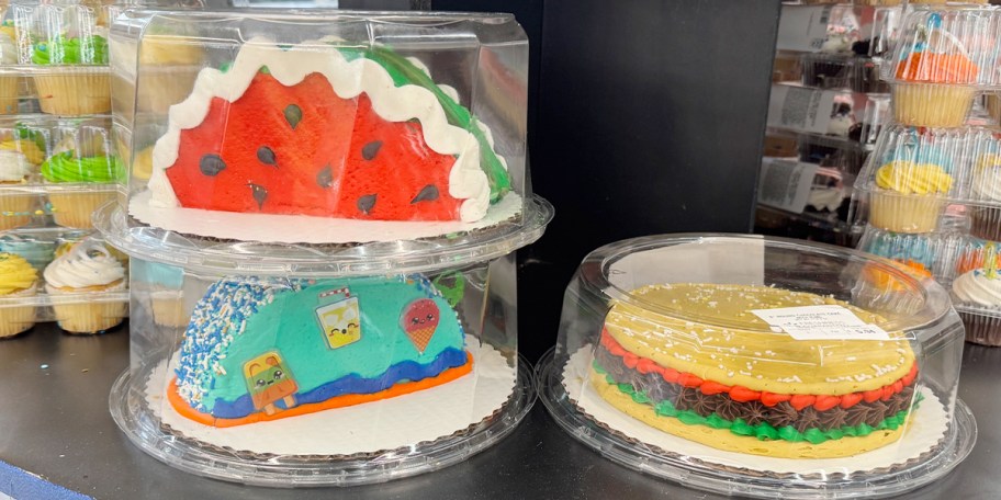 watermelon and burger cake