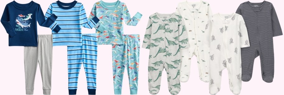 toddler 6-piece pajama set and 4 piece sleep and play set