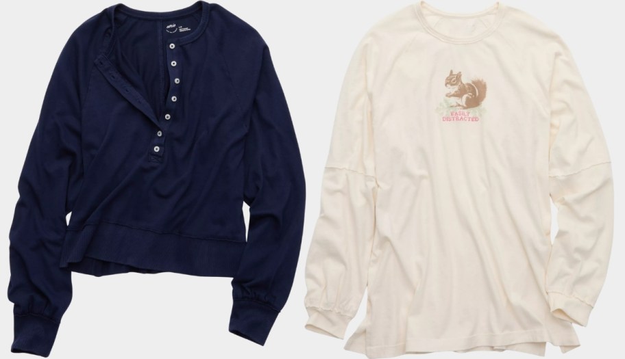 henley tee and overszed tee