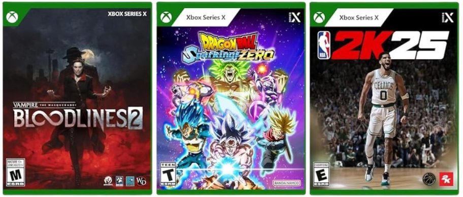 three xbox games