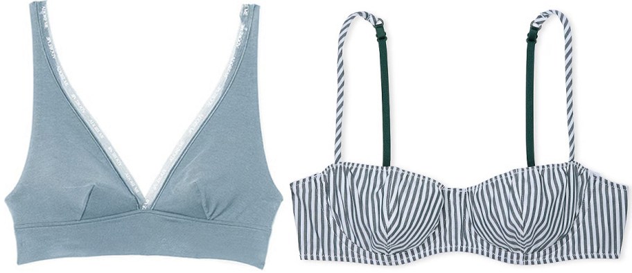 two blue bras 