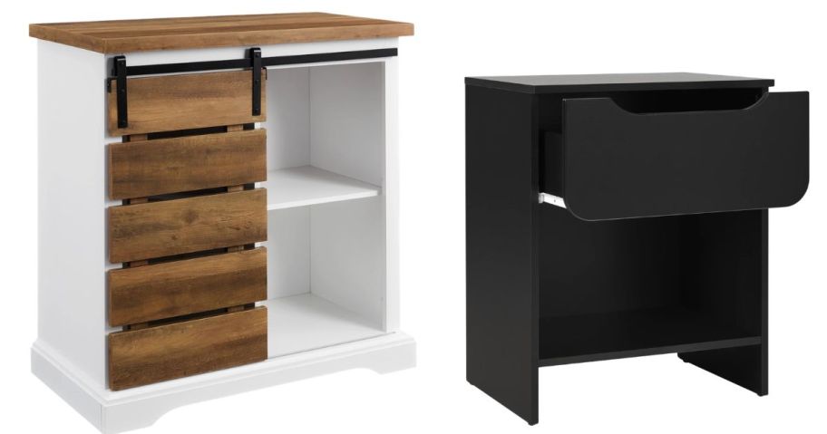 walker edison cabinet and nightstand