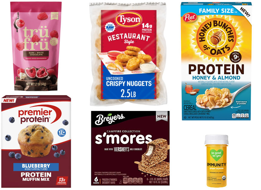 6 grocery items on a white background