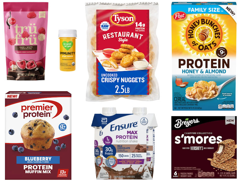 7 grocery items on a white background