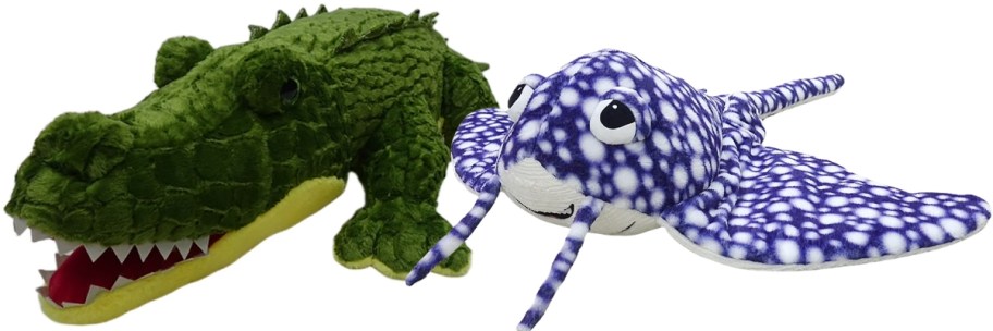 umbo alligator and stingray plushes