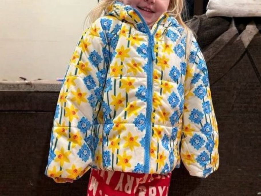 kid wearing LEGO Botanicals Toddler Girl Puffer Jacket