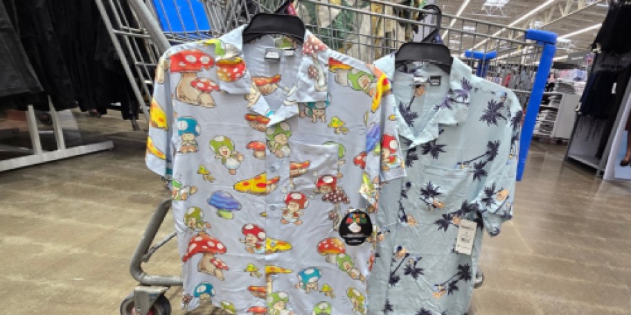 Men’s Character Hawaiian Shirts from $3.88 at Walmart (Reg. $17) | Super Mario, Stitch, One Piece & More!