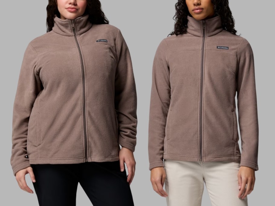 two women in full zip fleece jackets