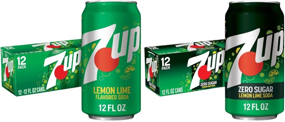 7up and 7op zero sugar soda 12 packs