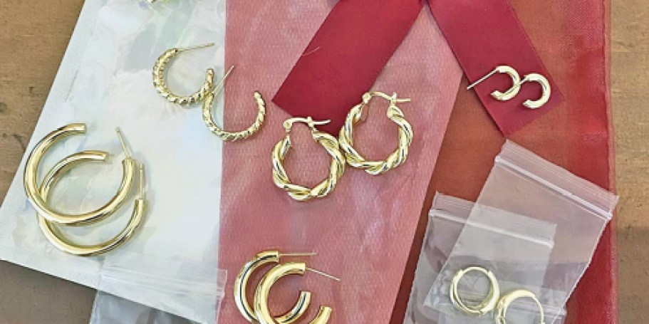 Women’s 14k Gold-Plated Earrings 9-Pack Only $6.99 on Amazon