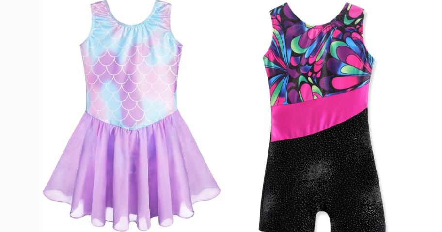 two different kinds of Amazon leotards