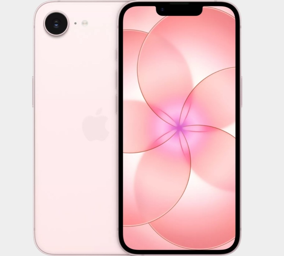 Iphone 17e in pink front and back