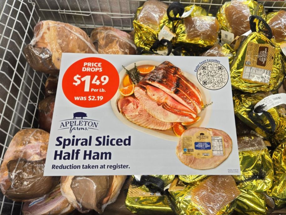 Appleton Farms Spiral Sliced Half Hams in store