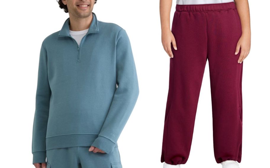 stock image of atthletic works sweater and sweats