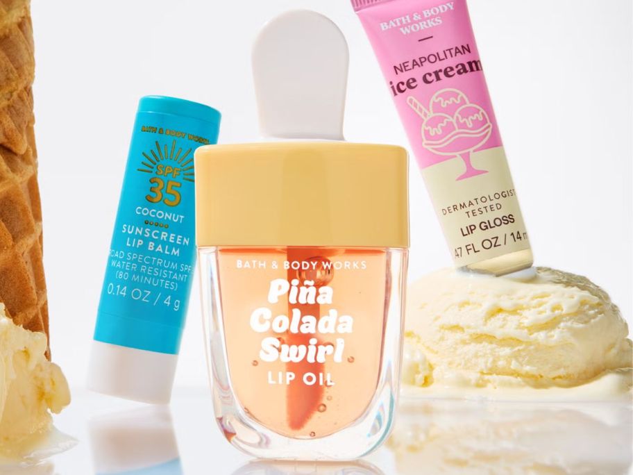 3 Bath & Body Works Lip Oil and Lip Balms