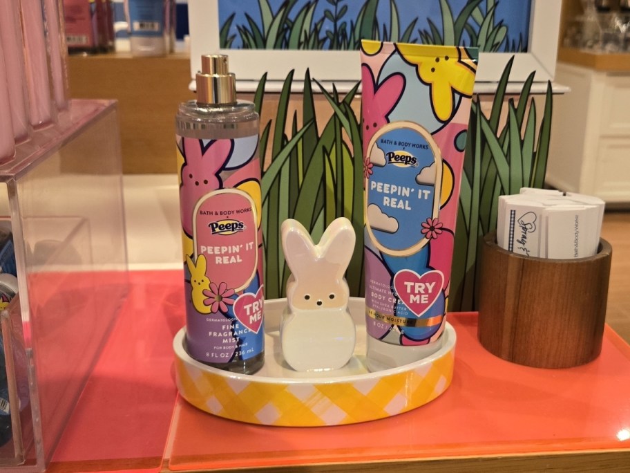 Peeps Bunny Tray (includes Bath & Body Works mist and lotion)