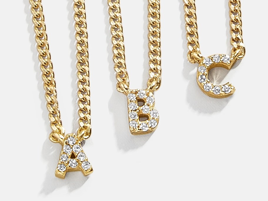 BaubleBar 18K Gold Mini Initial Necklace