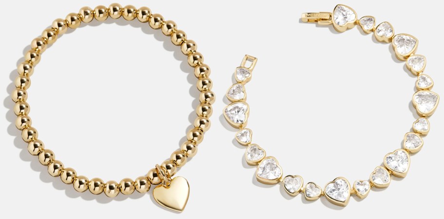 BaubleBar Millie Bubble Heart Pisa Bracelet and BaubleBar Zadie Heart Tennis Bracelet
