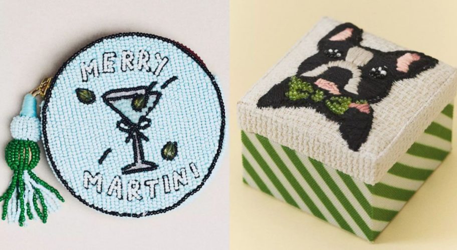 Beaded Coin Purse and Embroidered Jewelry Box