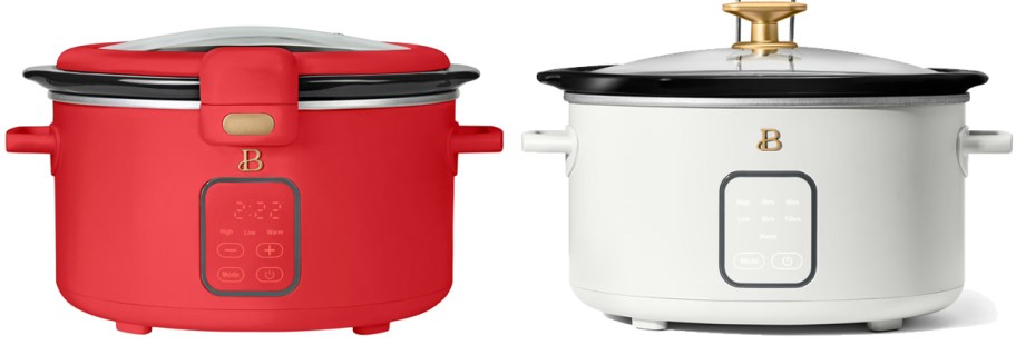 red and white slow cookers