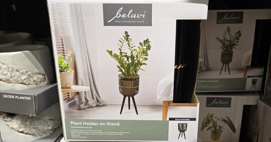 box for a black rattan plant stand