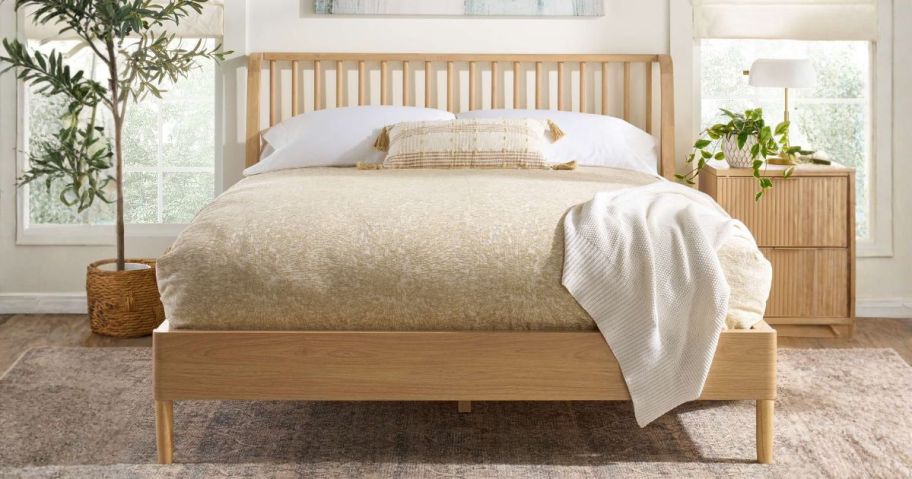 Better Homes & Gardens Lillian Queen Spindle Bed in bedroom