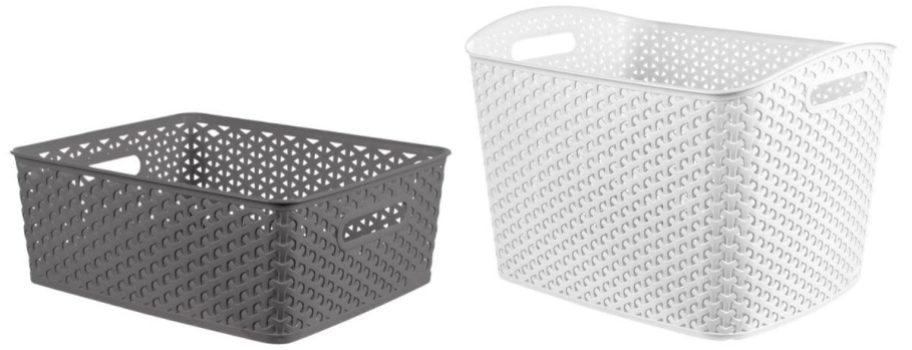 Brightroom Y-Weave Medium Decorative Storage Basket and XL Curved Decorative Storage Basket