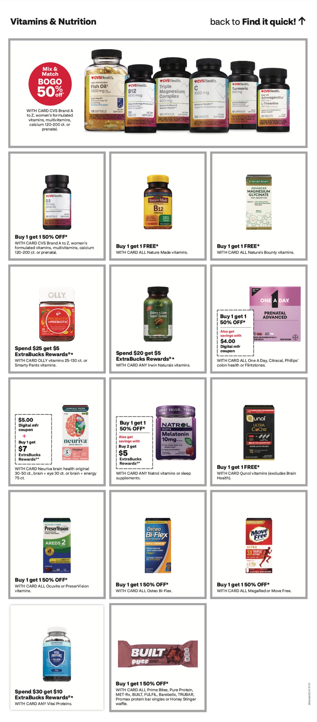 page from CVS ad