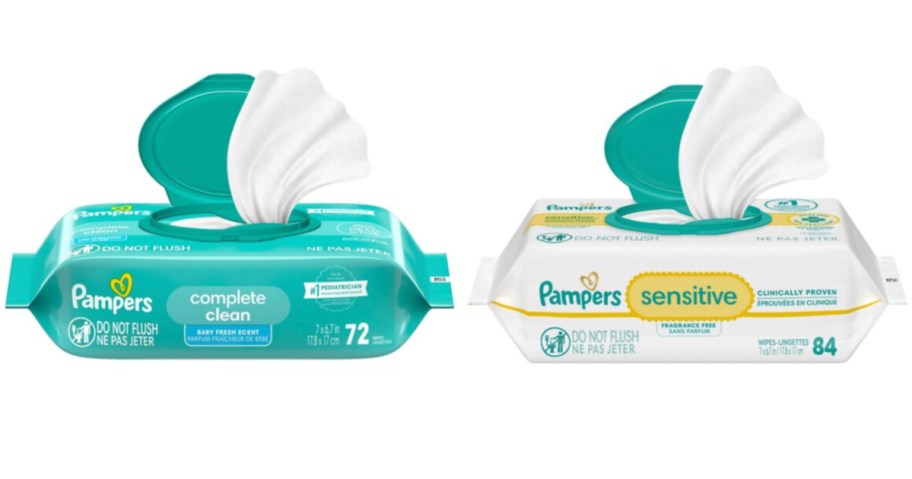 two packs of baby wipes