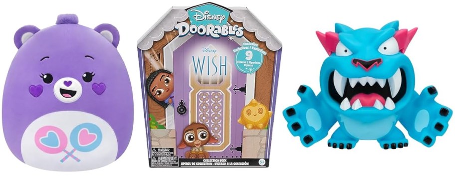 Care Bears Share Bear 12 Squishmallows, Just Play Disney Doorables Wish Collector Peek, MrBeast Lab Classic Panther Vinyl Figure