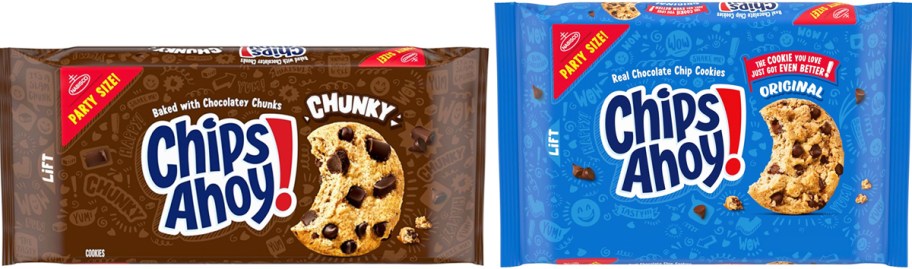 two packs of Chips Ahoy cookies