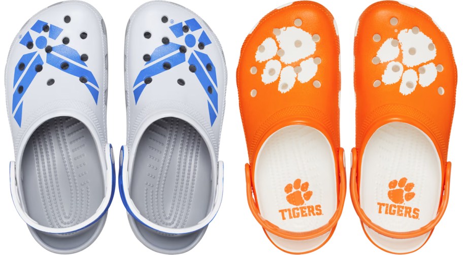 air force and clemson tigers crocs clogs
