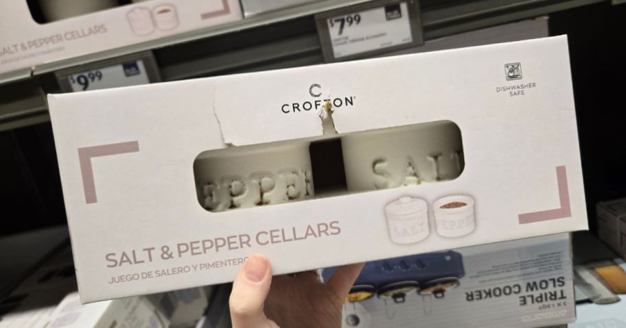 Crofton Salt & Pepper Cellars in hand in store