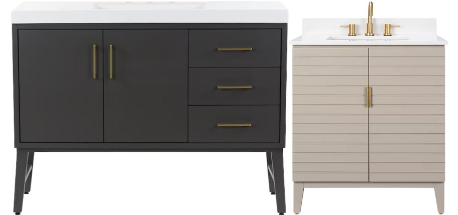 GREIGE AND TAN single sink vanities