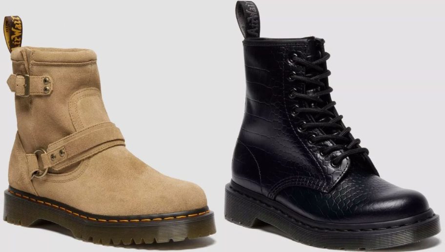 Stock images of two Dr Martens Boots