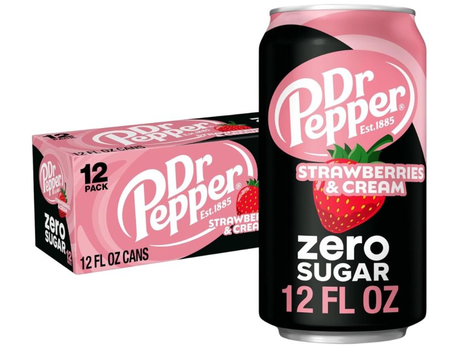 Dr Pepper Zero Sugar Strawberries & Cream 12oz 12-Pack&nbsp;