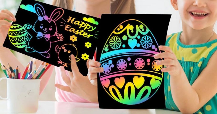 Rainbow Scratch Art 100-Piece Set Just $3.99 on Amazon (Great For Easter Baskets)