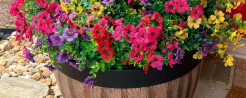 Faux Flowers in planter