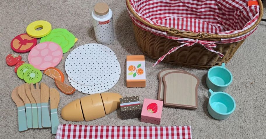 A fisher price picnic basket toy