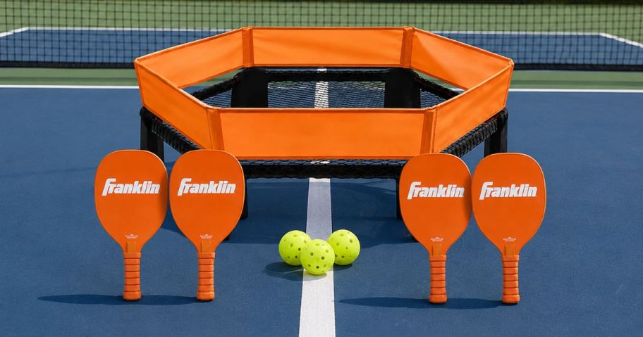 Franklin Sports PIcklePop Game Set on pickleball court