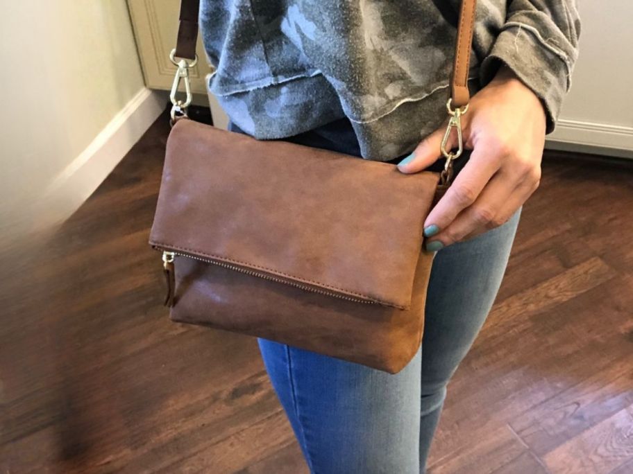 woman wearing Crossbody Bag