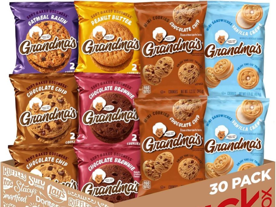 Stock images of packs of Grandma's Cookies