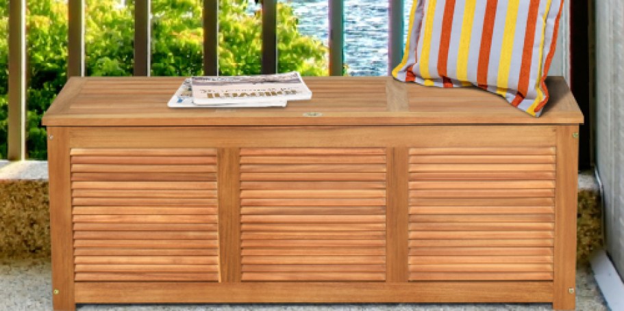 Solid Wood Acacia 47-Gallon Outdoor Deck Box Just $129.98 Shipped