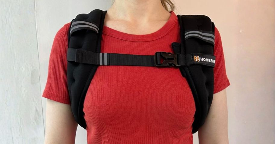 woman wearing weighted vest