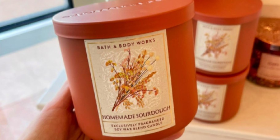 Bath & Body Works 3-Wick Candles Just $11.95 – Includes New Homemade Sourdough Scent!
