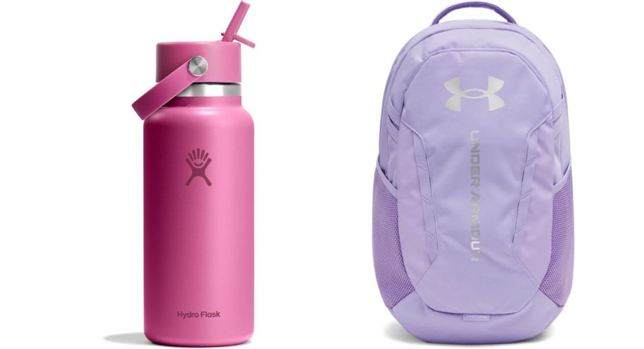 Hydroflask & Under Armour in pink an d purple
