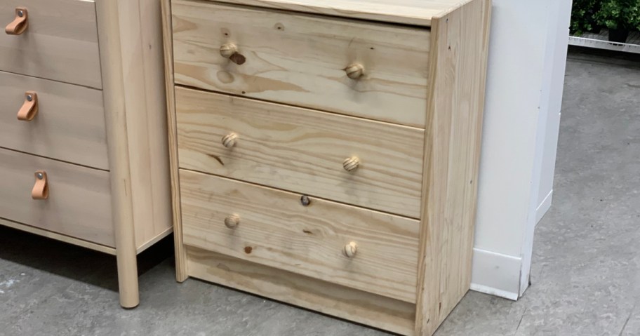 IKEA dresser on display, in-store